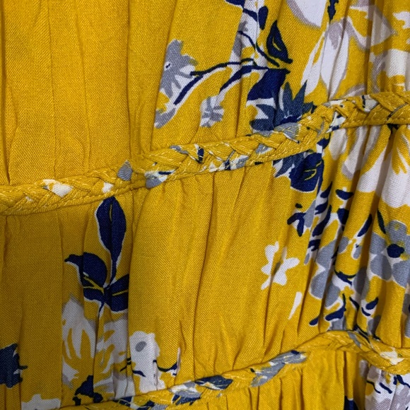 Yellow & navy blue printed dress. NWOT - Picture 4 of 5